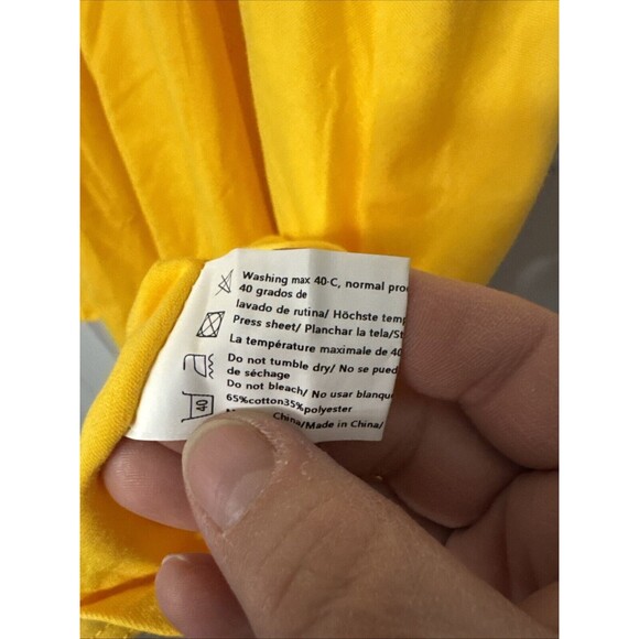 NWT Arshiner Dress Women A-Line Flutter Sleeve Pockets Yellow Medium by Measure - Picture 5 of 7